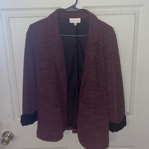 Maroon Knit blazer 3/4 sleeves